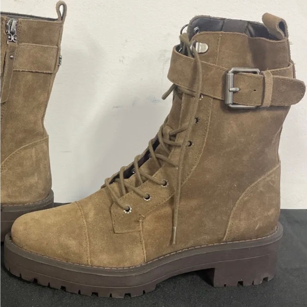 SAM EDELMAN JUNIP COMBAT BOOTS 6.5 Brown